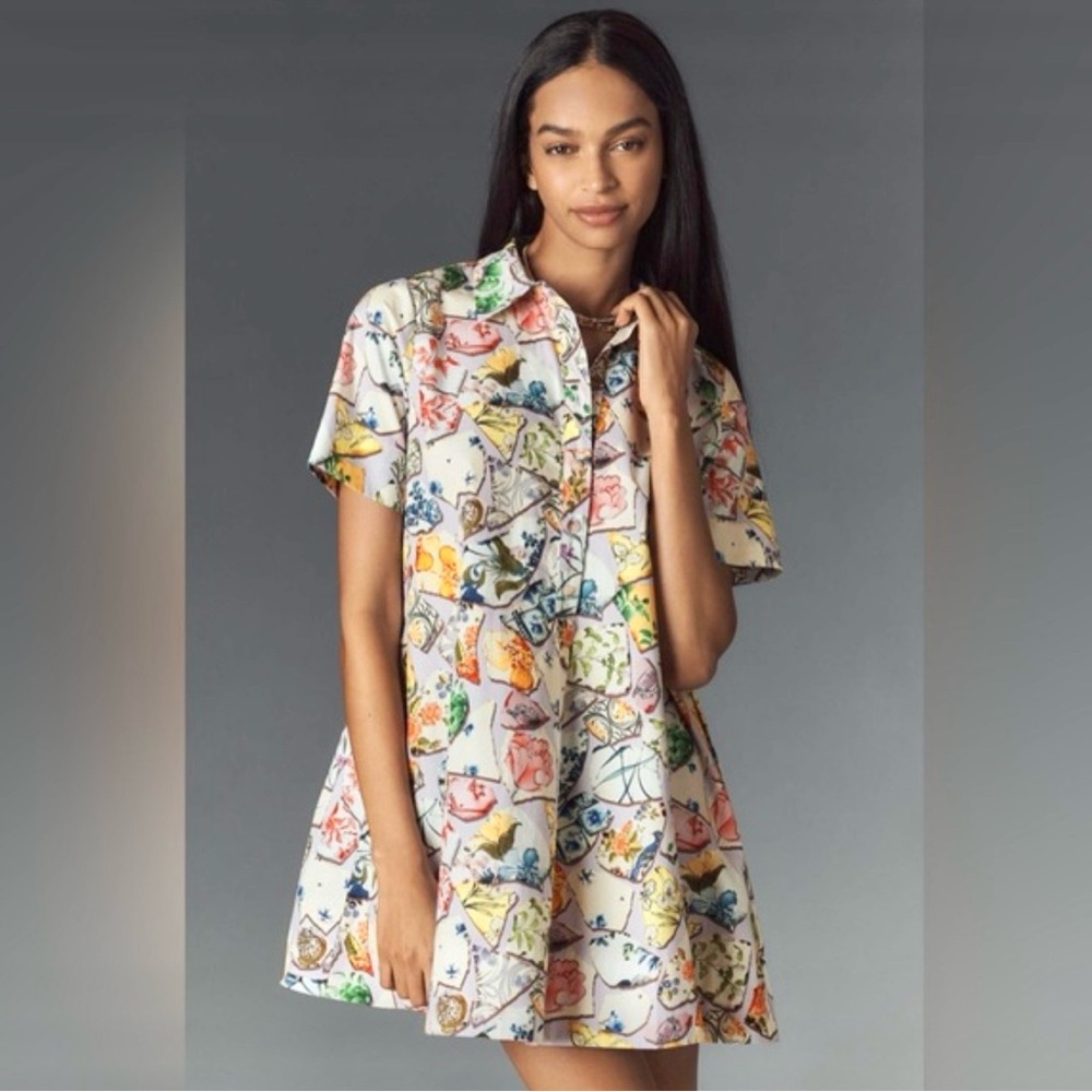 Anthropologie Mini Tunic Swing Dress Size M